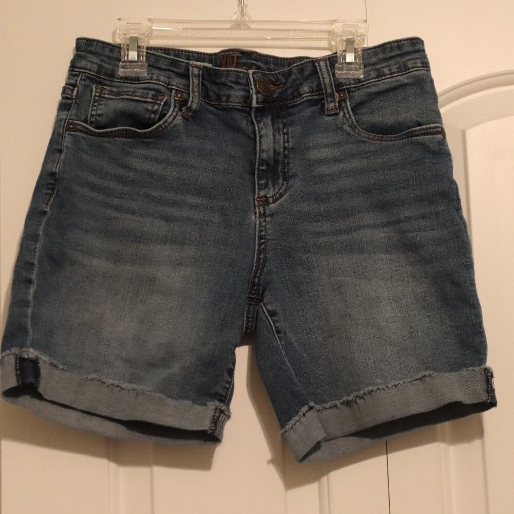 Kut from the Kloth Katy Boy Friend Blue Denim Short Size 6 Cotton/Spandex Blend